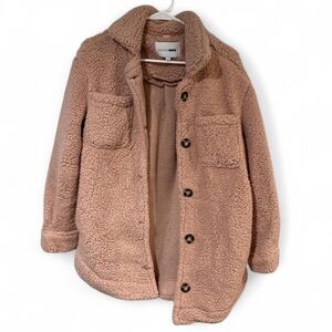 Fashion Nova Tan Teddy Sherpa Jacket Size S Cozy Button Front Coat